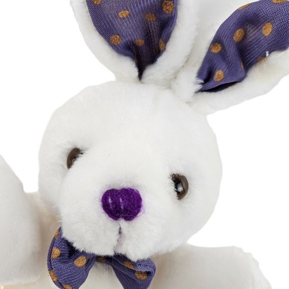 Lovett International Bunny Rabbit Plush White With Purple Accents Stuffed Animal - Picture 2 of 8